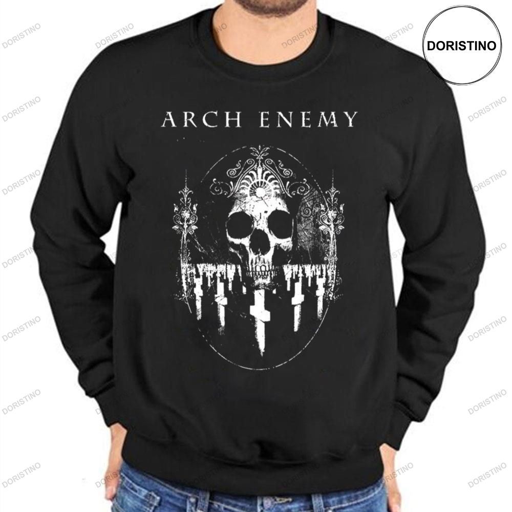 Camiseta Hombre Arch Enemy 'Demon Skull' - Negro, 100% Algodón, Licencia Oficial, Estampado Delantero Y Trasero